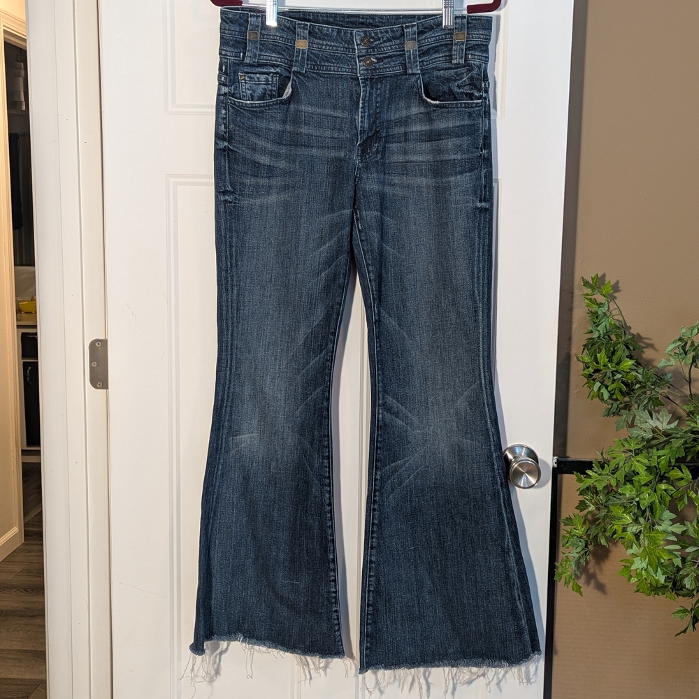7 For All Mankind Crissy Blue Flare Jeans. Y2K. Size 32.
